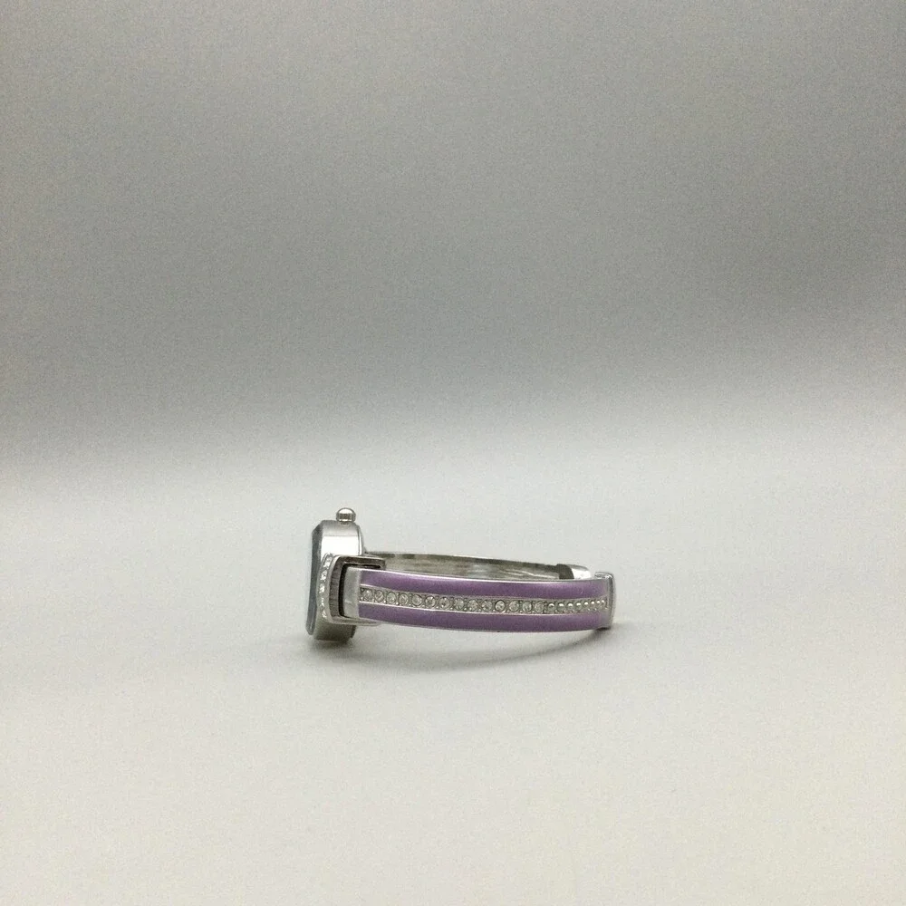 Xavier Womens Watch 20mm Oval Dial Faceted Crystal Purple Cuff Band New Battery